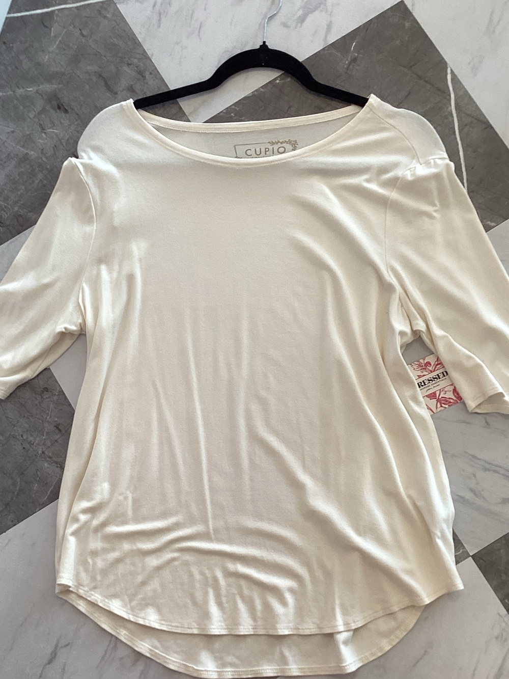 Cupio Cream Short Sleeve Boatneck Top